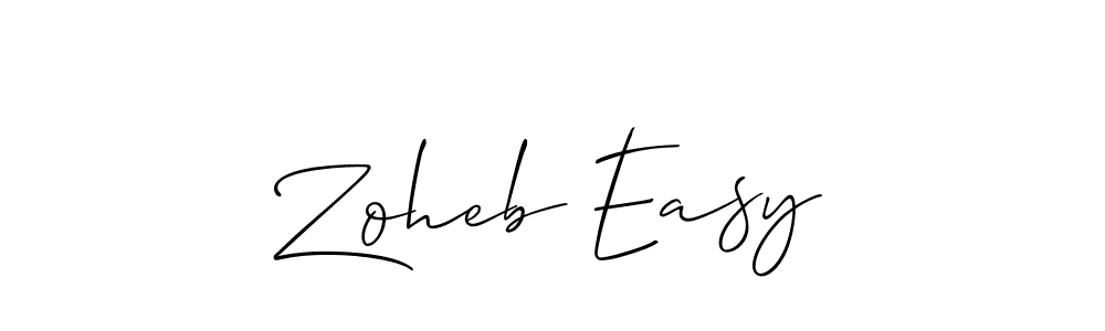 Allison_Script is a professional signature style that is perfect for those who want to add a touch of class to their signature. It is also a great choice for those who want to make their signature more unique. Get Zoheb Easy name to fancy signature for free. Zoheb Easy signature style 2 images and pictures png