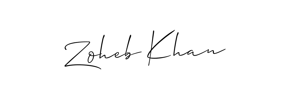 Use a signature maker to create a handwritten signature online. With this signature software, you can design (Allison_Script) your own signature for name Zoheb Khan. Zoheb Khan signature style 2 images and pictures png