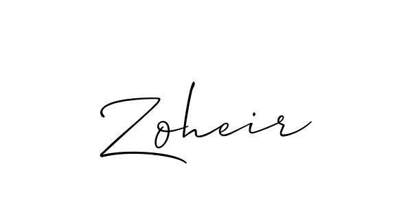 Zoheir stylish signature style. Best Handwritten Sign (Allison_Script) for my name. Handwritten Signature Collection Ideas for my name Zoheir. Zoheir signature style 2 images and pictures png
