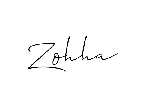 Design your own signature with our free online signature maker. With this signature software, you can create a handwritten (Allison_Script) signature for name Zohha. Zohha signature style 2 images and pictures png