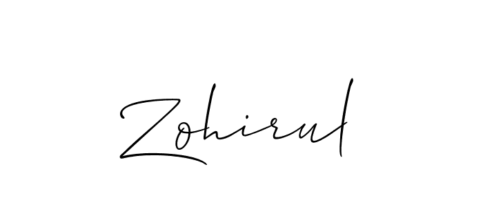 Use a signature maker to create a handwritten signature online. With this signature software, you can design (Allison_Script) your own signature for name Zohirul. Zohirul signature style 2 images and pictures png