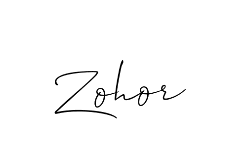 How to Draw Zohor signature style? Allison_Script is a latest design signature styles for name Zohor. Zohor signature style 2 images and pictures png
