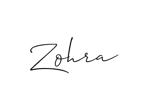 Make a beautiful signature design for name Zohra. With this signature (Allison_Script) style, you can create a handwritten signature for free. Zohra signature style 2 images and pictures png