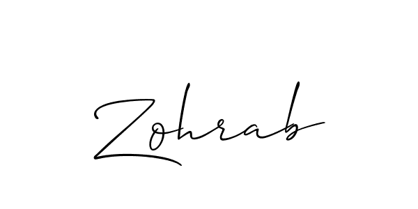 Zohrab stylish signature style. Best Handwritten Sign (Allison_Script) for my name. Handwritten Signature Collection Ideas for my name Zohrab. Zohrab signature style 2 images and pictures png