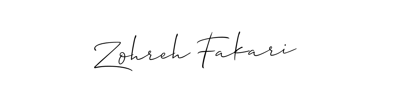 Also You can easily find your signature by using the search form. We will create Zohreh Fakari name handwritten signature images for you free of cost using Allison_Script sign style. Zohreh Fakari signature style 2 images and pictures png