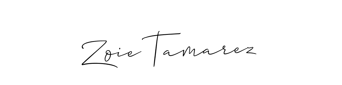 Design your own signature with our free online signature maker. With this signature software, you can create a handwritten (Allison_Script) signature for name Zoie Tamarez. Zoie Tamarez signature style 2 images and pictures png