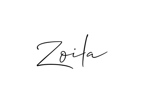 Use a signature maker to create a handwritten signature online. With this signature software, you can design (Allison_Script) your own signature for name Zoila. Zoila signature style 2 images and pictures png