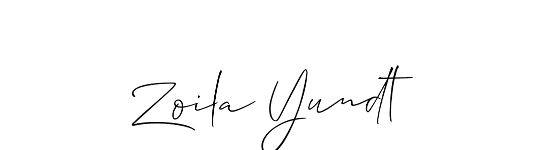 Design your own signature with our free online signature maker. With this signature software, you can create a handwritten (Allison_Script) signature for name Zoila Yundt. Zoila Yundt signature style 2 images and pictures png