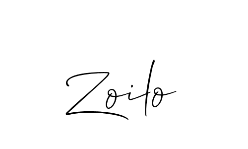 How to make Zoilo signature? Allison_Script is a professional autograph style. Create handwritten signature for Zoilo name. Zoilo signature style 2 images and pictures png