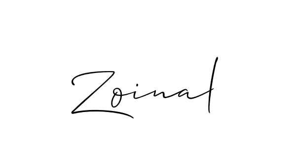 How to make Zoinal signature? Allison_Script is a professional autograph style. Create handwritten signature for Zoinal name. Zoinal signature style 2 images and pictures png