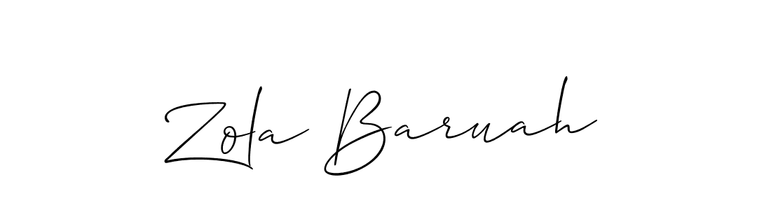 You should practise on your own different ways (Allison_Script) to write your name (Zola Baruah) in signature. don't let someone else do it for you. Zola Baruah signature style 2 images and pictures png