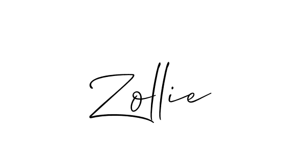 How to make Zollie name signature. Use Allison_Script style for creating short signs online. This is the latest handwritten sign. Zollie signature style 2 images and pictures png