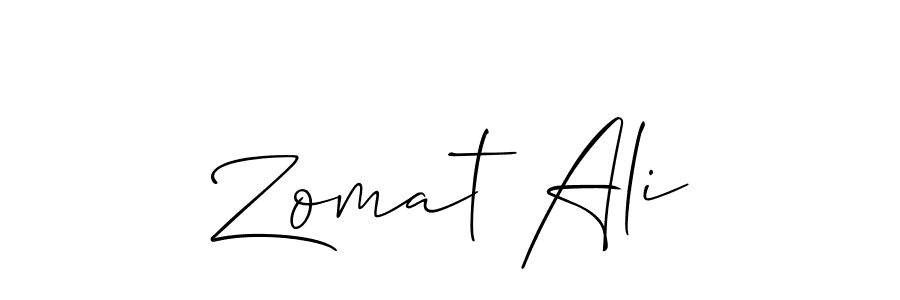 Use a signature maker to create a handwritten signature online. With this signature software, you can design (Allison_Script) your own signature for name Zomat Ali. Zomat Ali signature style 2 images and pictures png
