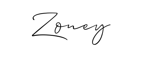Create your official email sign-off with Zoney name in Allison_Script style. Crisp, clean, and perfectly legible across all screens. Zoney signature style 2 images and pictures png