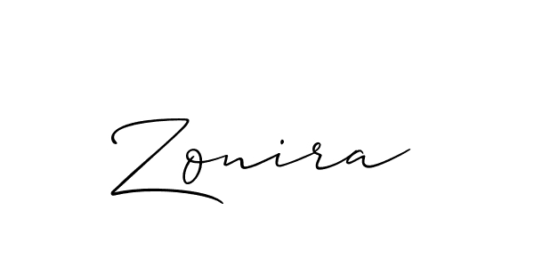 Make a beautiful signature design for name Zonira. With this signature (Allison_Script) style, you can create a handwritten signature for free. Zonira signature style 2 images and pictures png