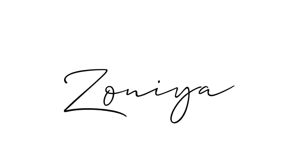 Zoniya stylish signature style. Best Handwritten Sign (Allison_Script) for my name. Handwritten Signature Collection Ideas for my name Zoniya. Zoniya signature style 2 images and pictures png