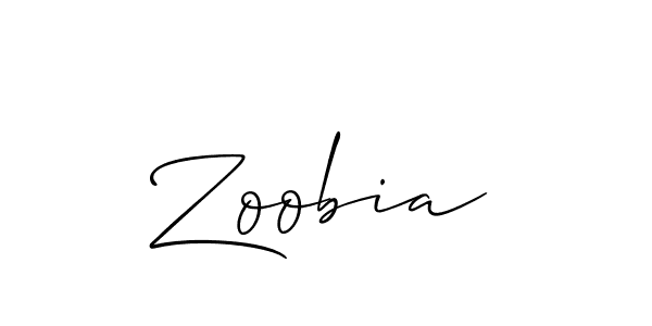 How to make Zoobia signature? Allison_Script is a professional autograph style. Create handwritten signature for Zoobia name. Zoobia signature style 2 images and pictures png