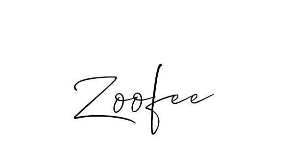 Zoofee stylish signature style. Best Handwritten Sign (Allison_Script) for my name. Handwritten Signature Collection Ideas for my name Zoofee. Zoofee signature style 2 images and pictures png