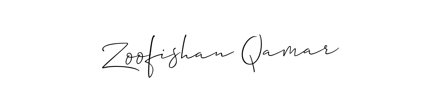 Also we have Zoofishan Qamar name is the best signature style. Create professional handwritten signature collection using Allison_Script autograph style. Zoofishan Qamar signature style 2 images and pictures png