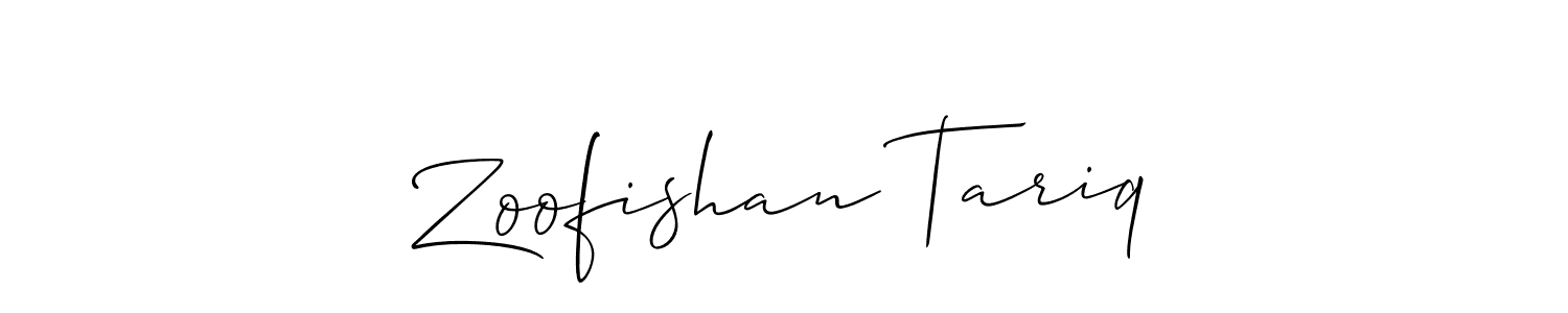 You should practise on your own different ways (Allison_Script) to write your name (Zoofishan Tariq) in signature. don't let someone else do it for you. Zoofishan Tariq signature style 2 images and pictures png