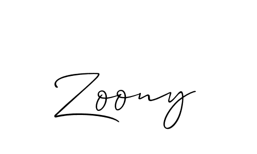 Create a beautiful signature design for name Zoony. With this signature (Allison_Script) fonts, you can make a handwritten signature for free. Zoony signature style 2 images and pictures png