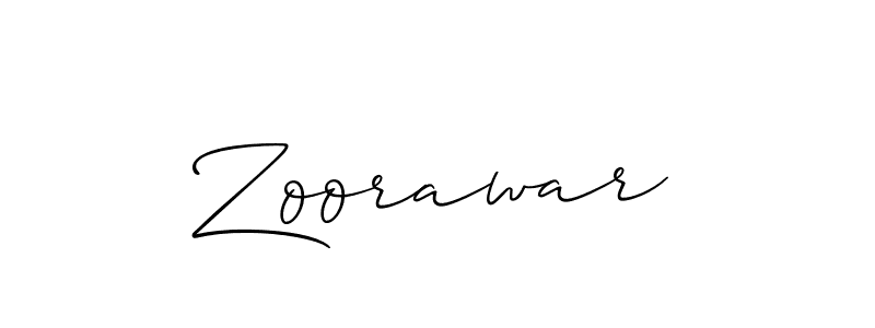 Create a beautiful signature design for name Zoorawar. With this signature (Allison_Script) fonts, you can make a handwritten signature for free. Zoorawar signature style 2 images and pictures png