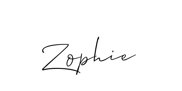 Create a beautiful signature design for name Zophie. With this signature (Allison_Script) fonts, you can make a handwritten signature for free. Zophie signature style 2 images and pictures png