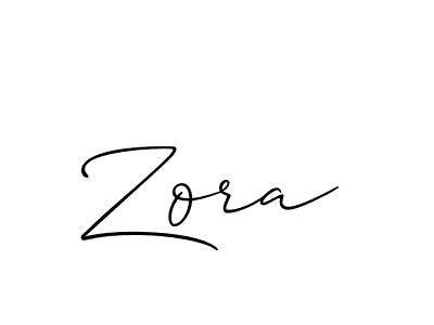 Make a beautiful signature design for name Zora. With this signature (Allison_Script) style, you can create a handwritten signature for free. Zora signature style 2 images and pictures png