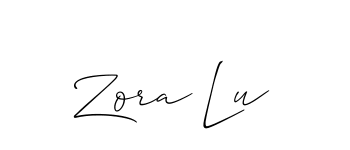 It looks lik you need a new signature style for name Zora Lu. Design unique handwritten (Allison_Script) signature with our free signature maker in just a few clicks. Zora Lu signature style 2 images and pictures png
