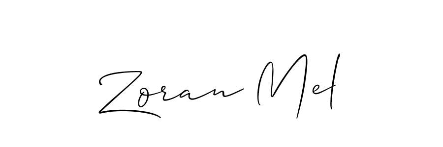 How to Draw Zoran Mel signature style? Allison_Script is a latest design signature styles for name Zoran Mel. Zoran Mel signature style 2 images and pictures png