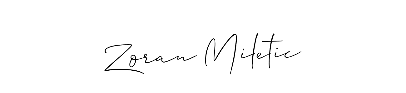 It looks lik you need a new signature style for name Zoran Miletic. Design unique handwritten (Allison_Script) signature with our free signature maker in just a few clicks. Zoran Miletic signature style 2 images and pictures png