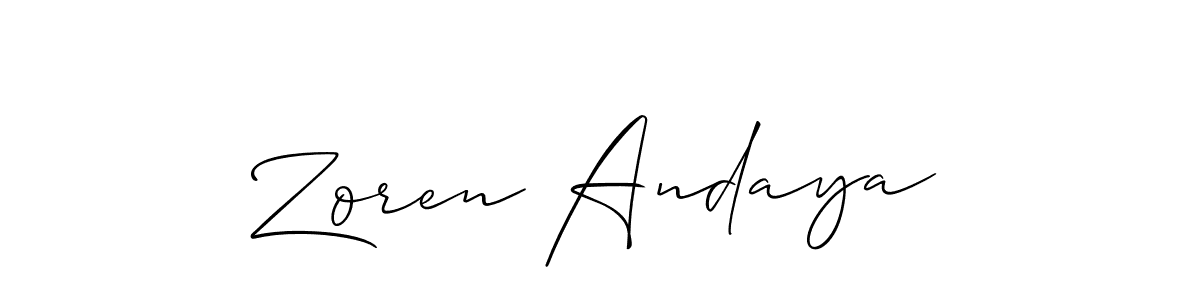 How to Draw Zoren Andaya signature style? Allison_Script is a latest design signature styles for name Zoren Andaya. Zoren Andaya signature style 2 images and pictures png