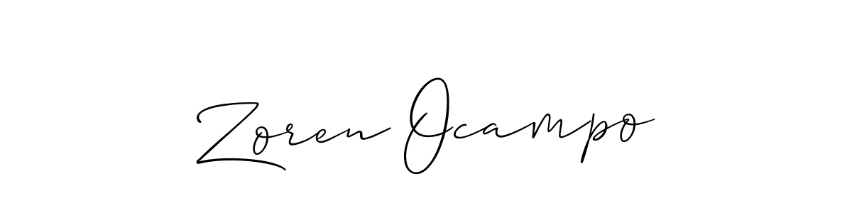How to Draw Zoren Ocampo signature style? Allison_Script is a latest design signature styles for name Zoren Ocampo. Zoren Ocampo signature style 2 images and pictures png