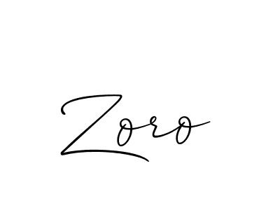 Use a signature maker to create a handwritten signature online. With this signature software, you can design (Allison_Script) your own signature for name Zoro. Zoro signature style 2 images and pictures png