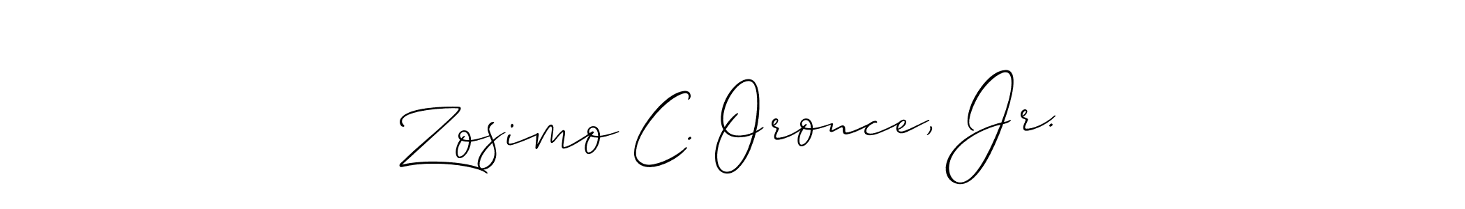 How to make Zosimo C. Oronce, Jr. signature? Allison_Script is a professional autograph style. Create handwritten signature for Zosimo C. Oronce, Jr. name. Zosimo C. Oronce, Jr. signature style 2 images and pictures png