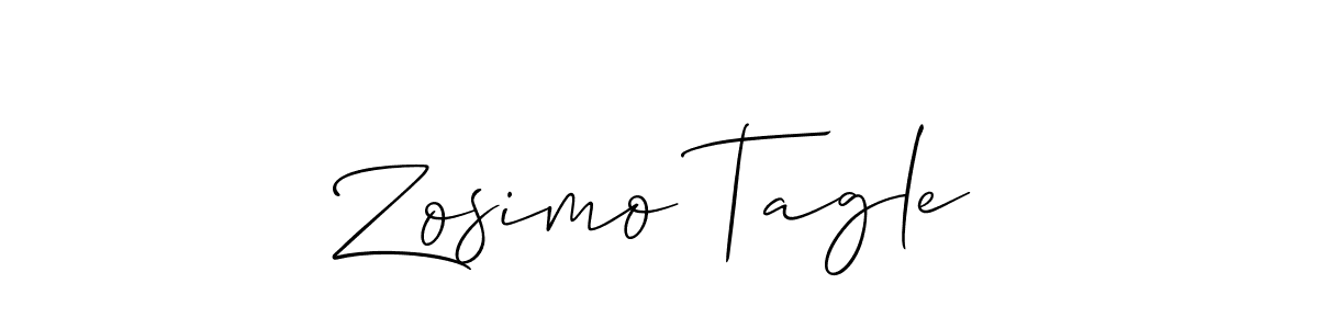 Make a beautiful signature design for name Zosimo Tagle. With this signature (Allison_Script) style, you can create a handwritten signature for free. Zosimo Tagle signature style 2 images and pictures png