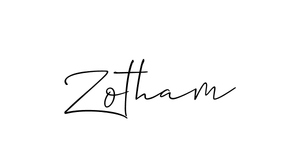 The best way (Allison_Script) to make a short signature is to pick only two or three words in your name. The name Zotham include a total of six letters. For converting this name. Zotham signature style 2 images and pictures png