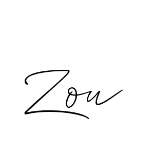 Zou stylish signature style. Best Handwritten Sign (Allison_Script) for my name. Handwritten Signature Collection Ideas for my name Zou. Zou signature style 2 images and pictures png