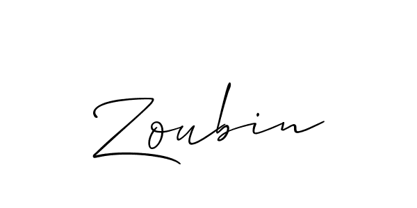 Also we have Zoubin name is the best signature style. Create professional handwritten signature collection using Allison_Script autograph style. Zoubin signature style 2 images and pictures png
