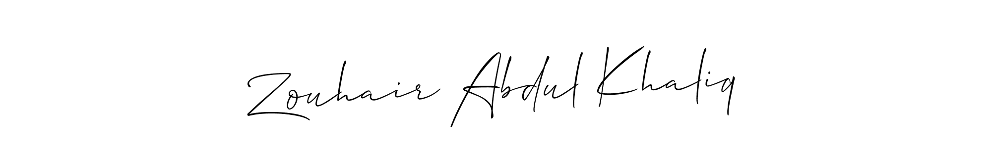 Design your own signature with our free online signature maker. With this signature software, you can create a handwritten (Allison_Script) signature for name Zouhair Abdul Khaliq. Zouhair Abdul Khaliq signature style 2 images and pictures png