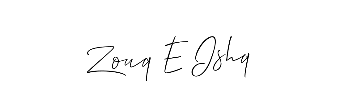 Create a beautiful signature design for name Zouq E Ishq. With this signature (Allison_Script) fonts, you can make a handwritten signature for free. Zouq E Ishq signature style 2 images and pictures png