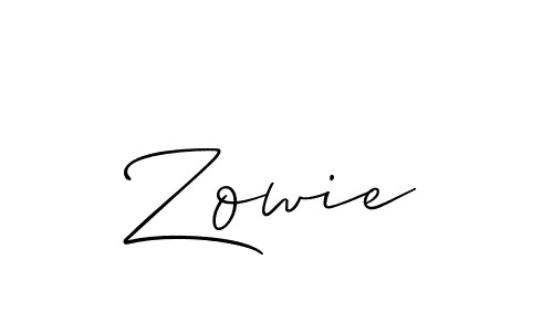 Create a beautiful signature design for name Zowie. With this signature (Allison_Script) fonts, you can make a handwritten signature for free. Zowie signature style 2 images and pictures png