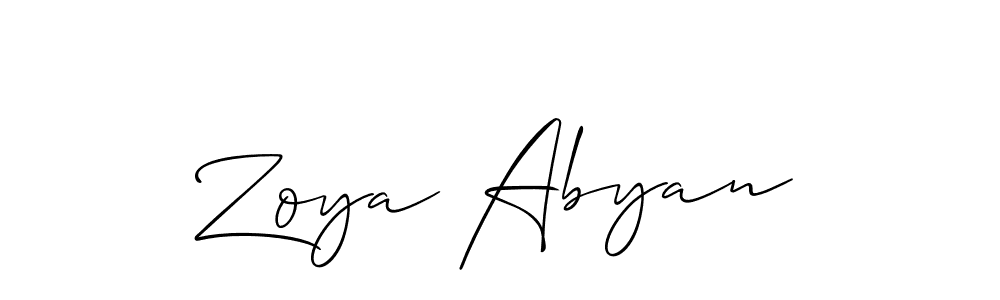 You should practise on your own different ways (Allison_Script) to write your name (Zoya Abyan) in signature. don't let someone else do it for you. Zoya Abyan signature style 2 images and pictures png