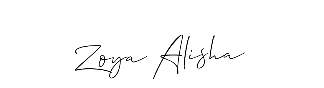 How to Draw Zoya Alisha signature style? Allison_Script is a latest design signature styles for name Zoya Alisha. Zoya Alisha signature style 2 images and pictures png