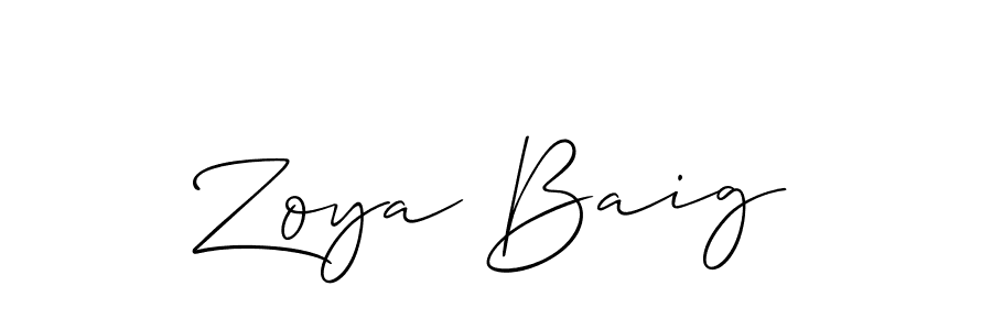 Also we have Zoya Baig name is the best signature style. Create professional handwritten signature collection using Allison_Script autograph style. Zoya Baig signature style 2 images and pictures png