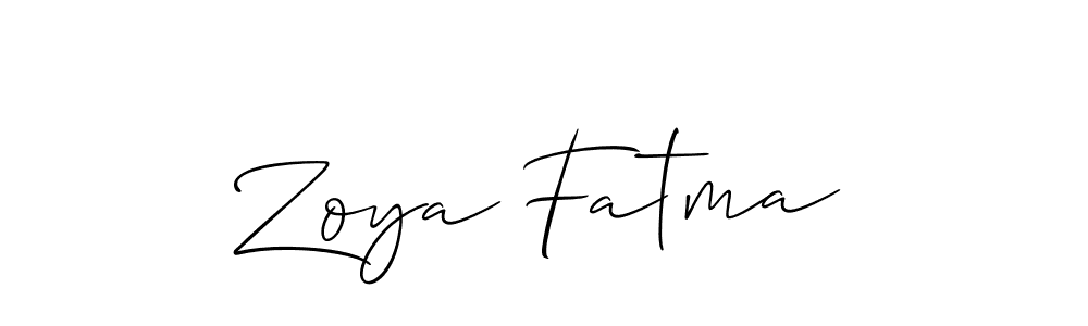 Make a short Zoya Fatma signature style. Manage your documents anywhere anytime using Allison_Script. Create and add eSignatures, submit forms, share and send files easily. Zoya Fatma signature style 2 images and pictures png