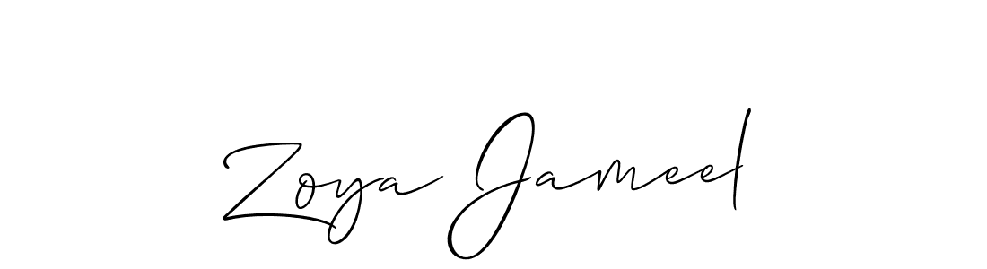 Make a short Zoya Jameel signature style. Manage your documents anywhere anytime using Allison_Script. Create and add eSignatures, submit forms, share and send files easily. Zoya Jameel signature style 2 images and pictures png