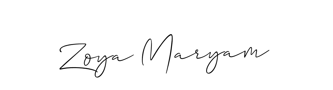 The best way (Allison_Script) to make a short signature is to pick only two or three words in your name. The name Zoya Maryam include a total of six letters. For converting this name. Zoya Maryam signature style 2 images and pictures png