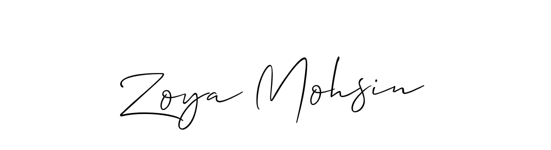 Also we have Zoya Mohsin name is the best signature style. Create professional handwritten signature collection using Allison_Script autograph style. Zoya Mohsin signature style 2 images and pictures png