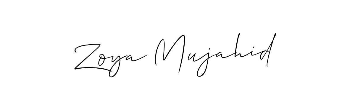 Zoya Mujahid stylish signature style. Best Handwritten Sign (Allison_Script) for my name. Handwritten Signature Collection Ideas for my name Zoya Mujahid. Zoya Mujahid signature style 2 images and pictures png